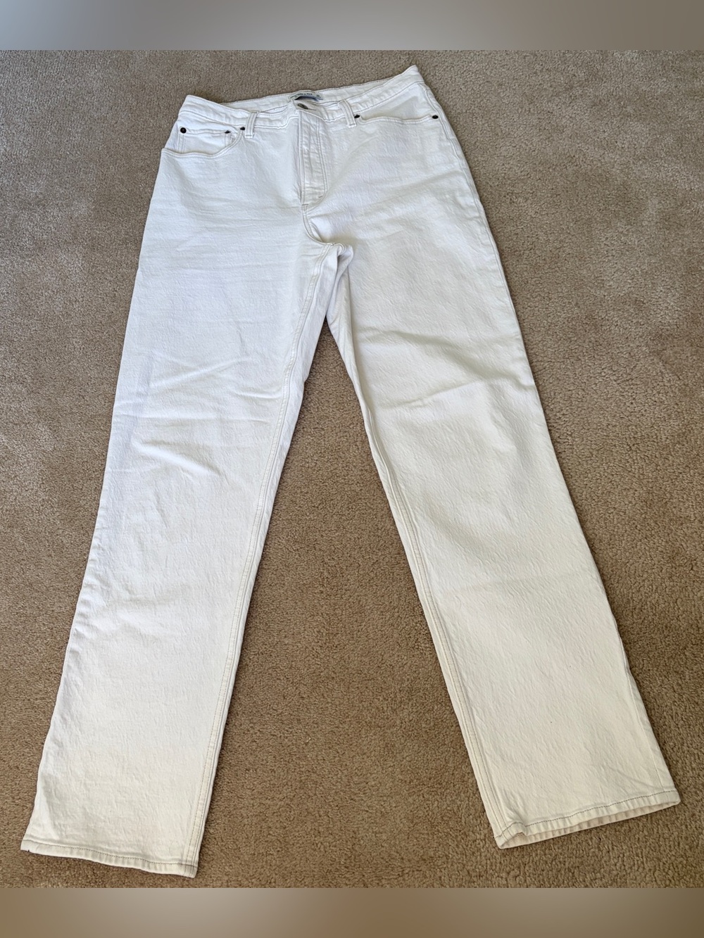 Curve Love 90s Straight Ultra High Rise Abercrombie & Fitch Cream Jeans